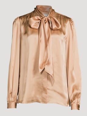 FRAME Femme Tie-Neck Silk Blouse